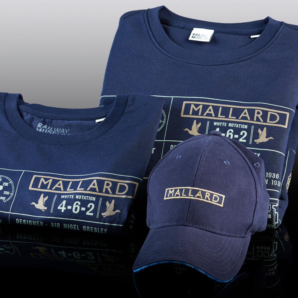 National Railway Museum Mallard Fact File Adult Sweatshirt, T-shirt & Cap  - Train, Locomotive Clothing - Science Museum Shop