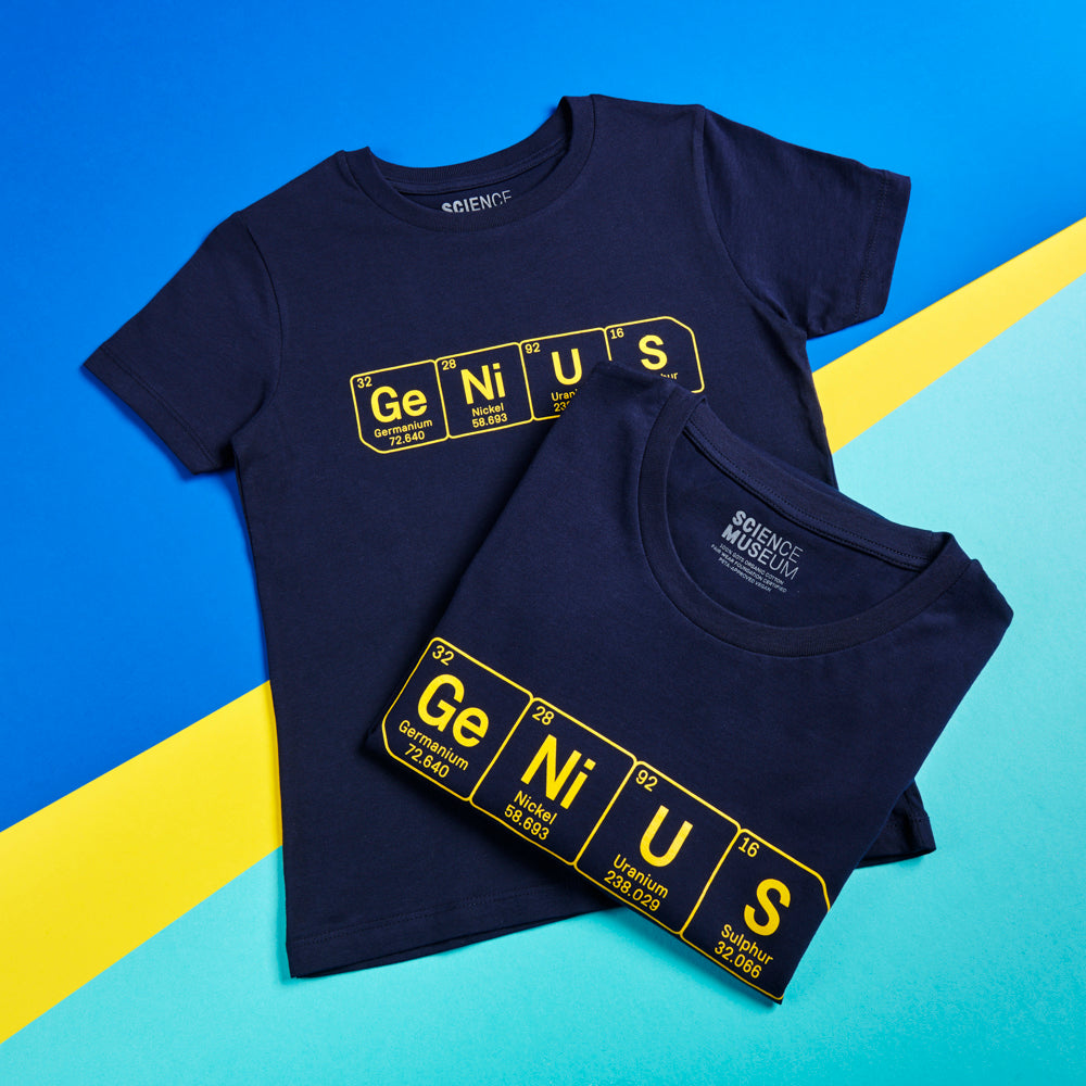 Science Museum GeNiUS Kid and Adult T-shirts - Periodic Table - Gift - Science Museum Shop