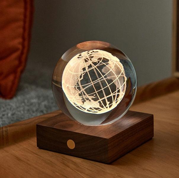 Gingko Design Amber Crystal Light - World Globe 2-Science Museum Shop