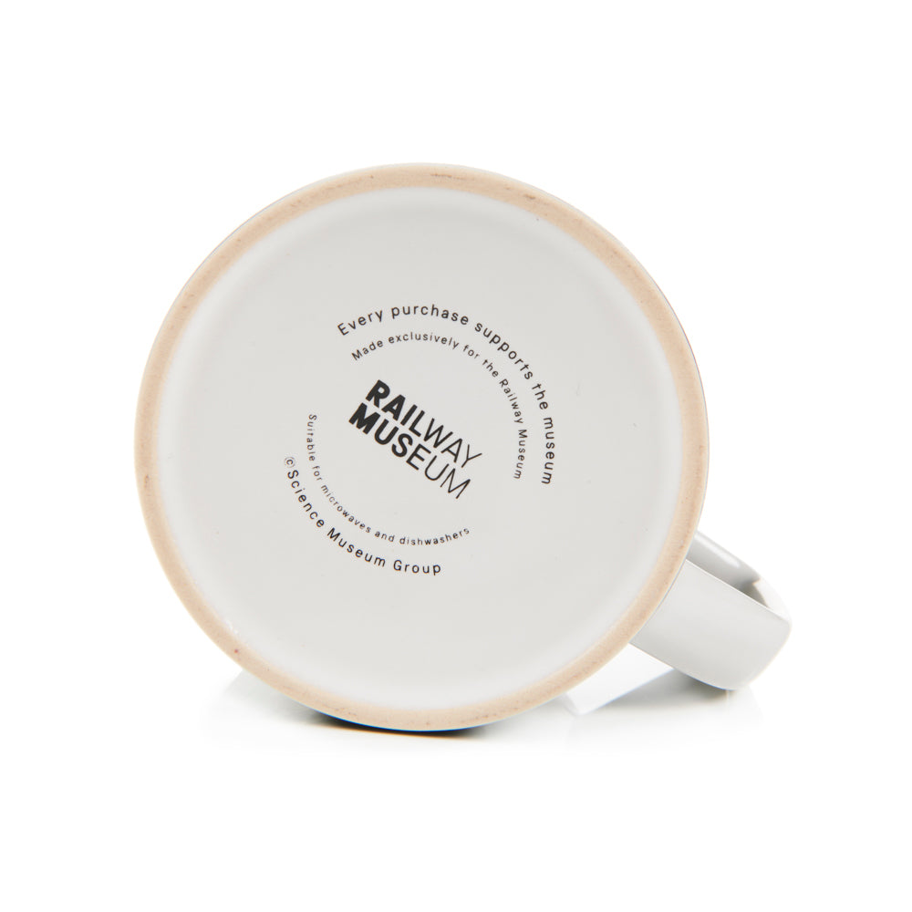 National Railway Museum Brown Coffee Break Mug - bottom logo - Train, Locomotive Gift - Science Museum Shop