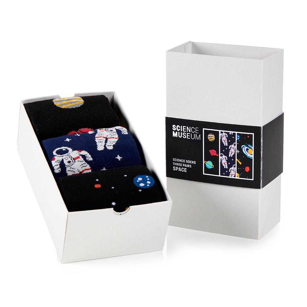 Science Museum Space Socks Set of 3 in Box - Size 8-11 - Science Museum Shop