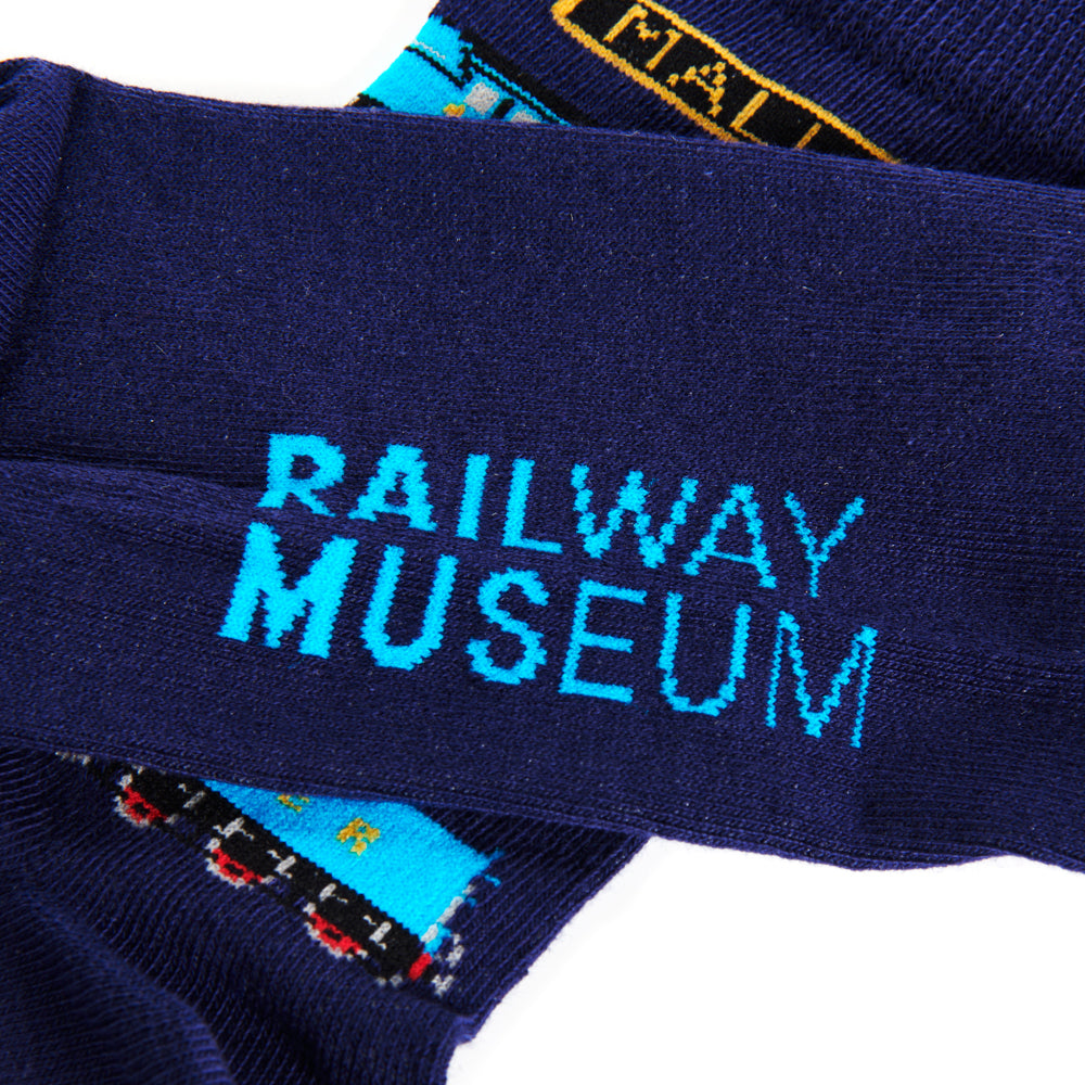 National Railway Museum Mallard Socks - logo detail- Train, Locomotive Gift - Science Museum Shop