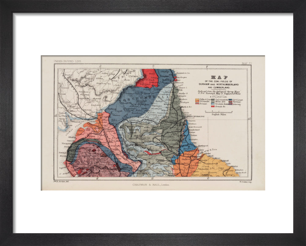 Map of the coal fields of northern England, 1869. | Science Museum Shop