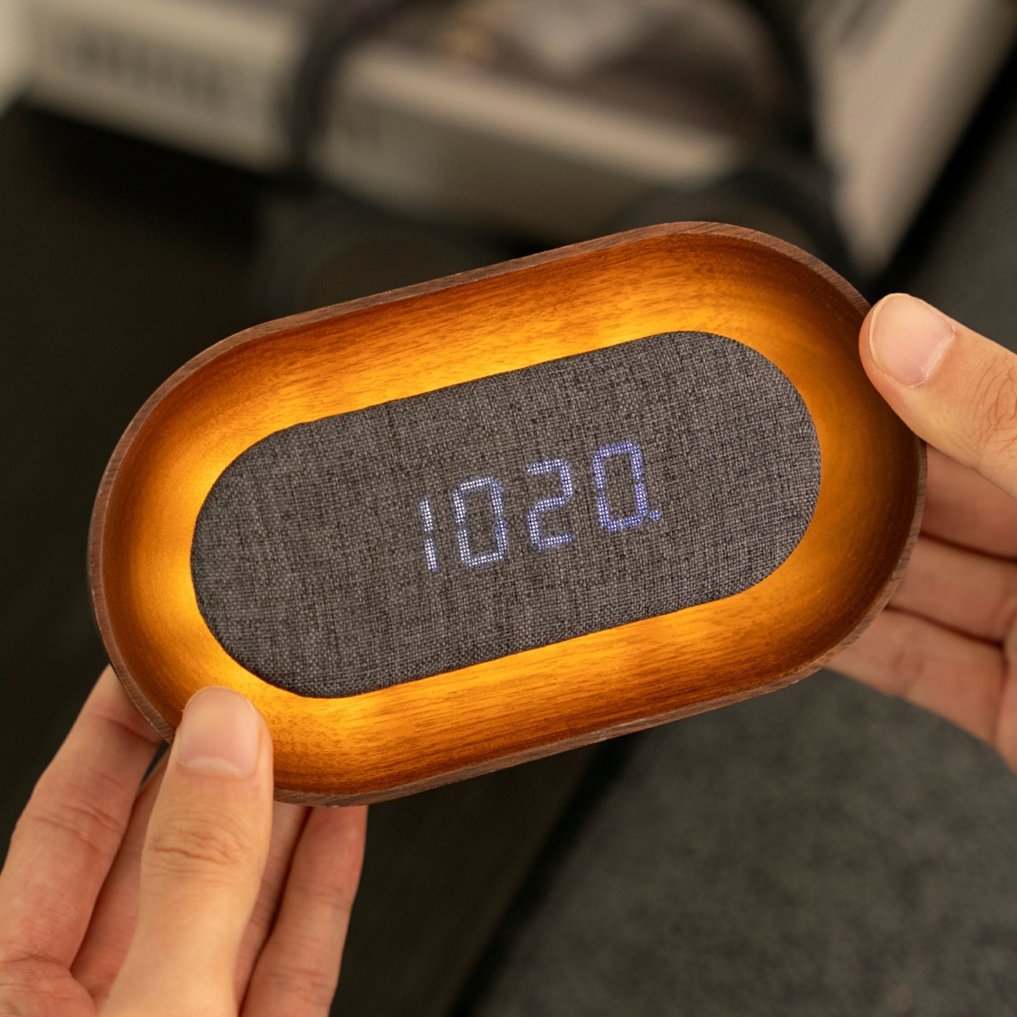 Gingko Design Lumos Oval Clock - Walnut Home Tech - Science Museum Shop