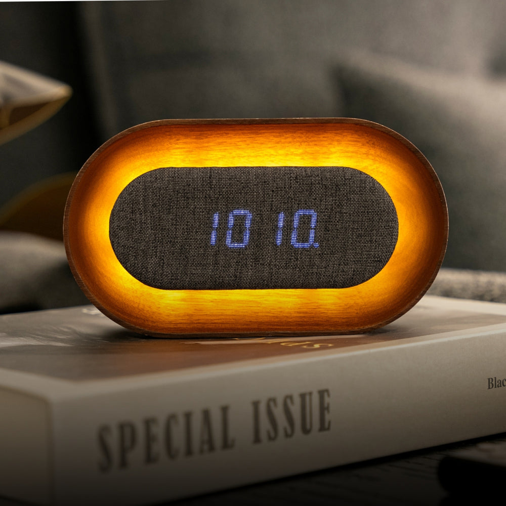 Gingko Design Lumos Oval Clock - Walnut Home Tech - Science Museum Shop