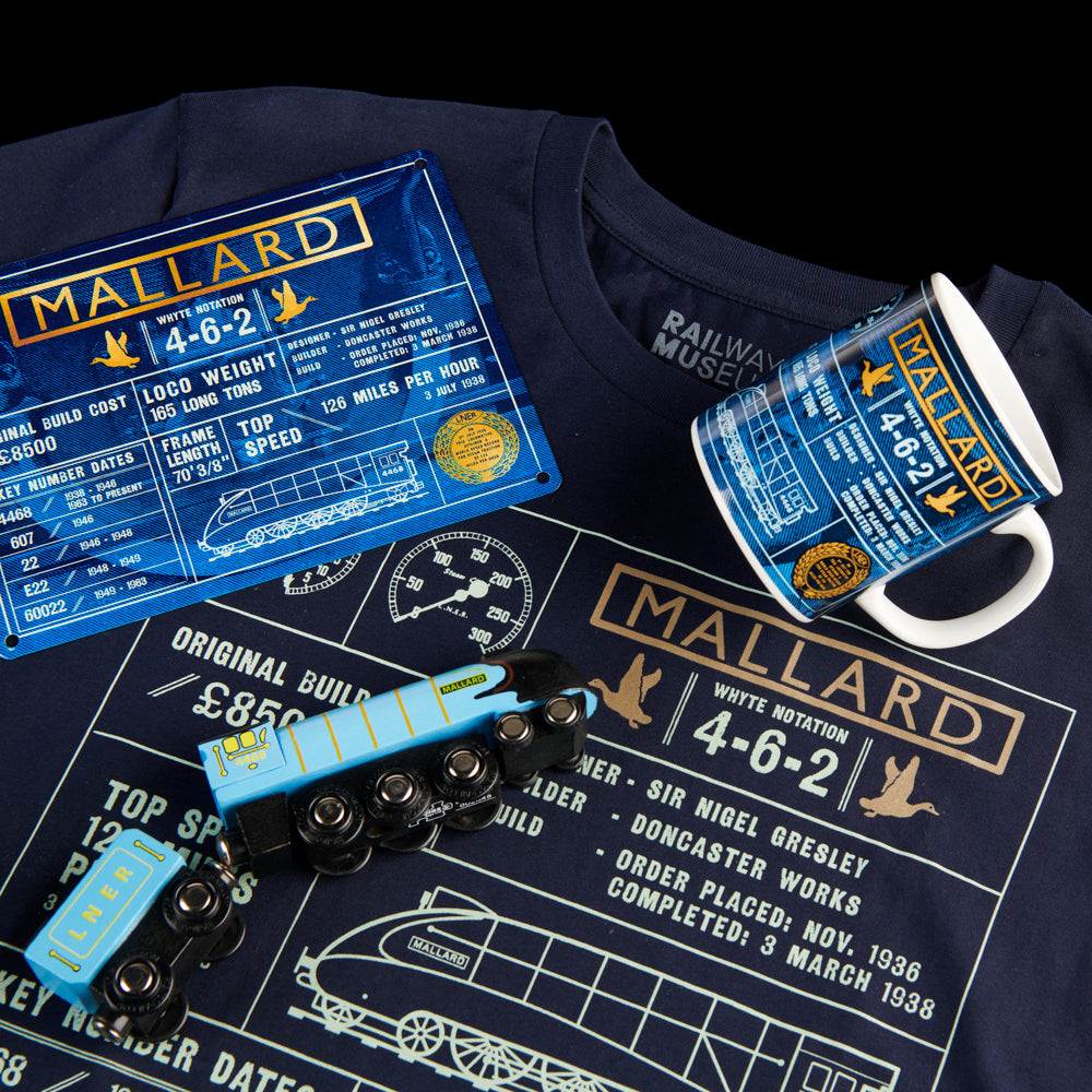 National Railway Museum Mallard Fact File T-Shirt Clothing - Science Museum Shop