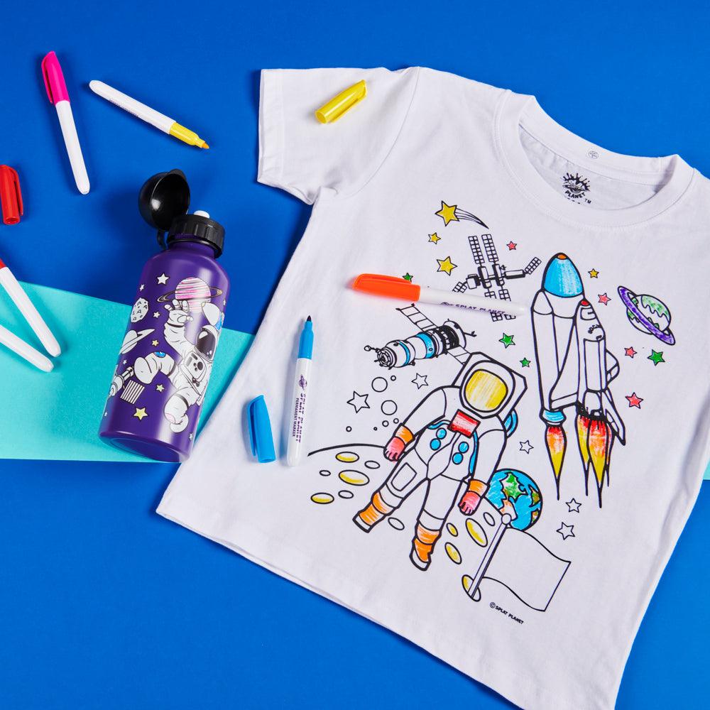 Science Museum Colour-in Space Water Bottle and Children's Colour in Space T-shirt - Science Museum Shop