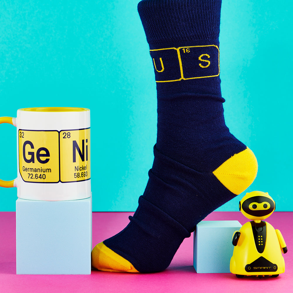 Science Museum GeNiUS Mug and Sock Set - Chemistry, Elements-Themed Gifts - Science Museum Shop