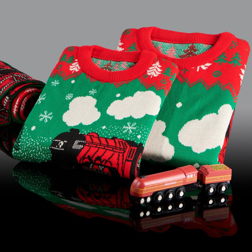 National Railway Museum Adults Red Train Christmas Jumper Clothing - Science Museum Shop