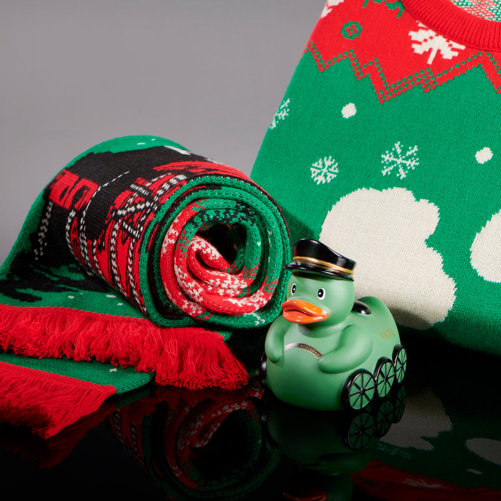 National Railway Museum Adults Red Train Christmas Jumper Clothing - Science Museum Shop