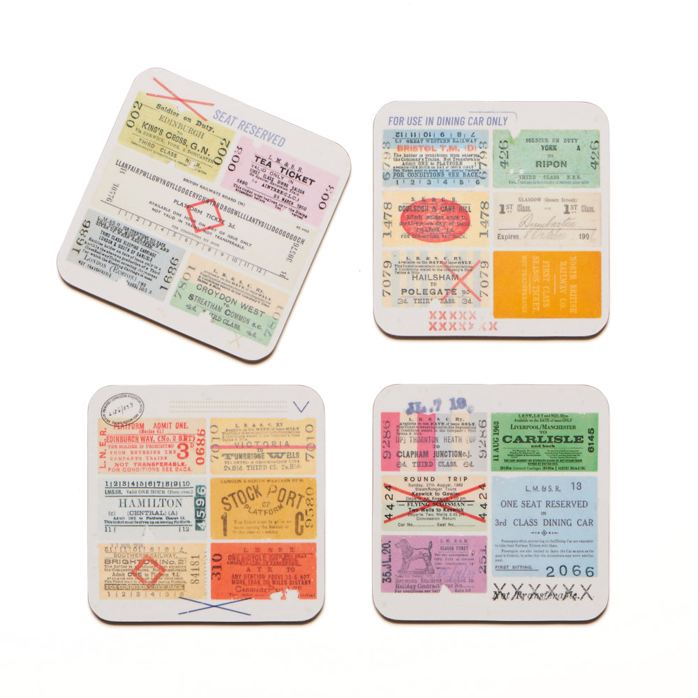 National Railway Museum Railway 200 Ticket Archive Coaster Set Home Accessories - Science Museum Shop