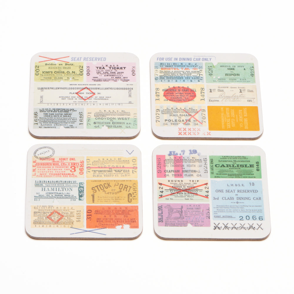 National Railway Museum Railway 200 Ticket Archive Coaster Set Home Accessories - Science Museum Shop