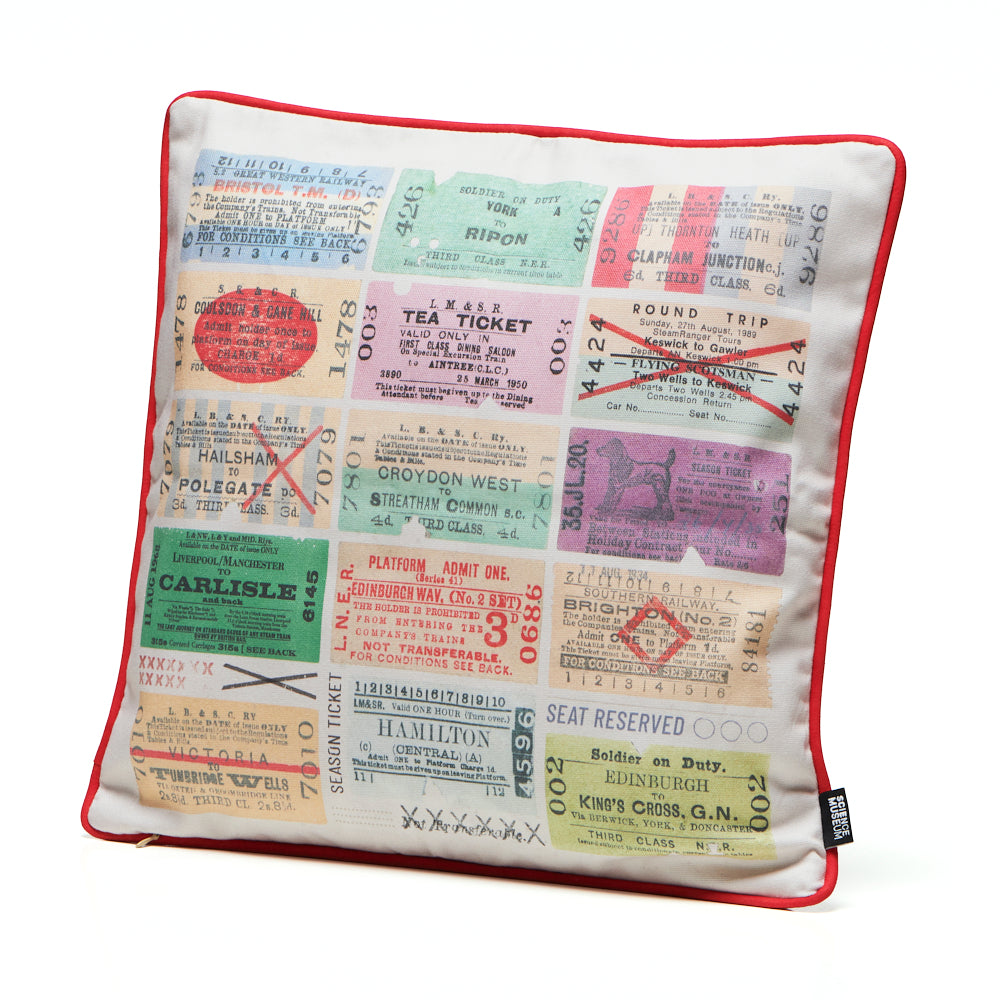 National Railway Museum Railway 200 Ticket Archive Cushion Home Accessories - Science Museum Shop