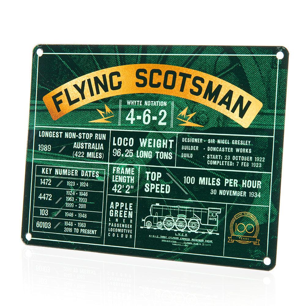 National Railway Museum Flying Scotsman Fact File Metal Sign Metal Signs - Science Museum Shop