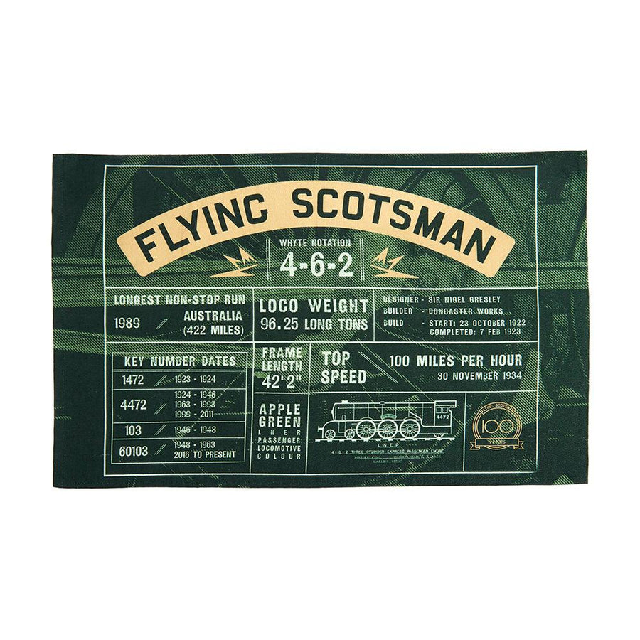 National Railway Museum Flying Scotsman Fact File Tea Towel