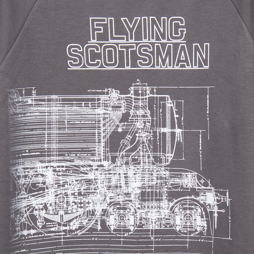National Railway Museum Flying Scotsman Sweatshirt Blueprint - Train, Locomotive Clothing - Science Museum Shop