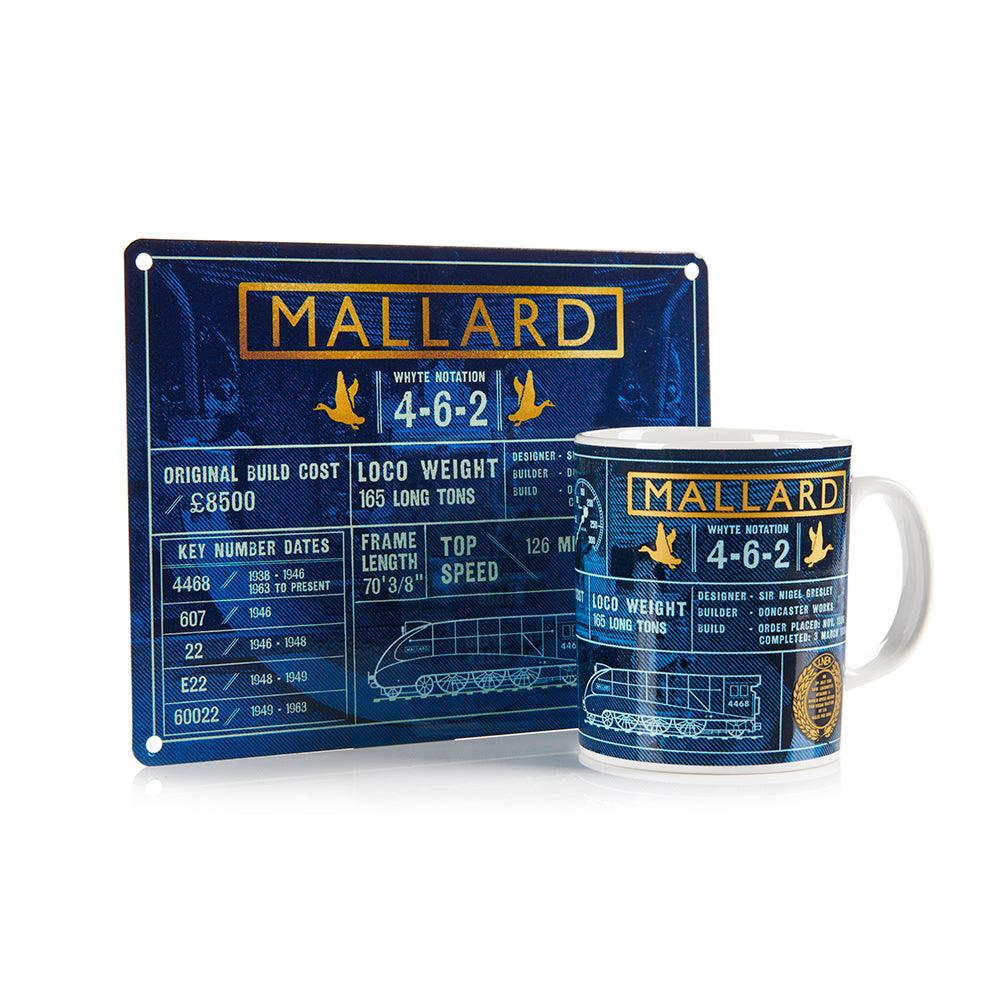 National Railway Museum Mallard Fact File Metal Sign & Mug - Train, Locomotive Gift- Science Museum Shop