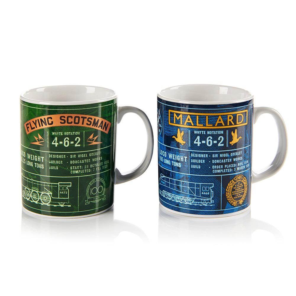 National Railway Museum Mallard & Flying Scotsman Fact File mugs - Train, Locomotive Gift - Science Museum Shop
