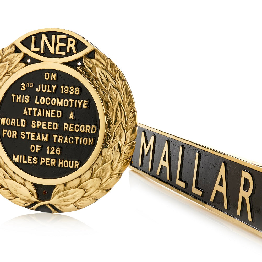 Mallard Speed Plaque with Name Plate - Train, Locomotive signs & gifts - National Railway Museum - Science Museum Shop