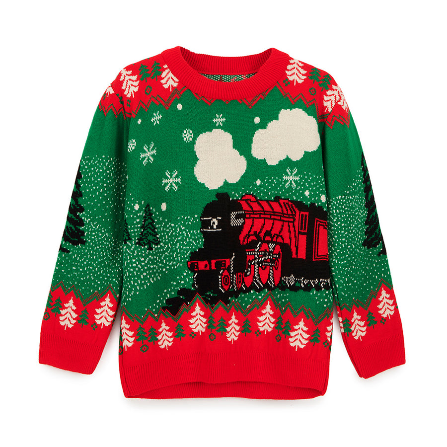 National Railway Museum Kids' Red Train Christmas Jumper