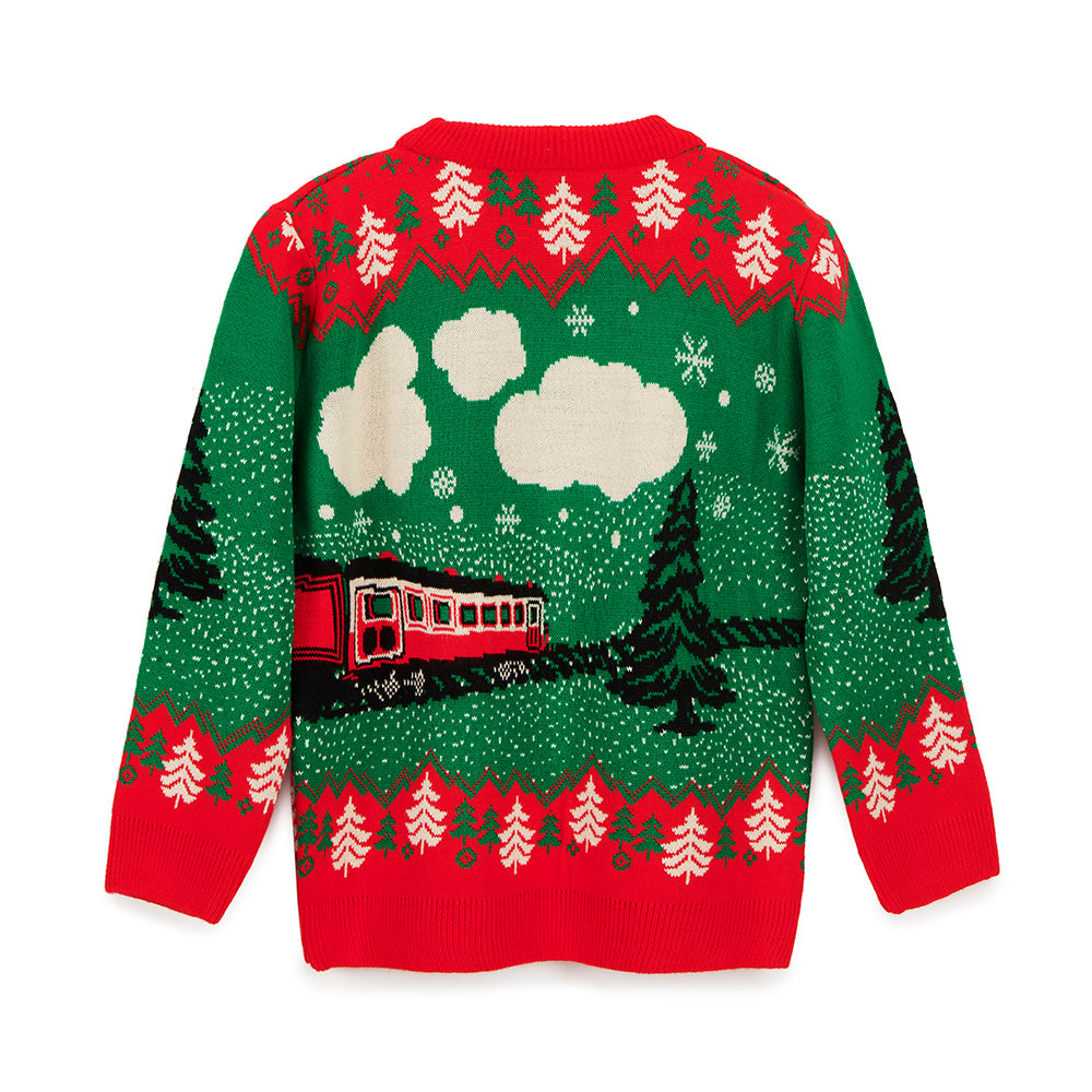 National Railway Museum Kids' Red Train Christmas Jumper