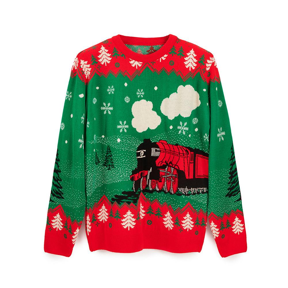 National Railway Museum Adults Red Train Christmas Jumper