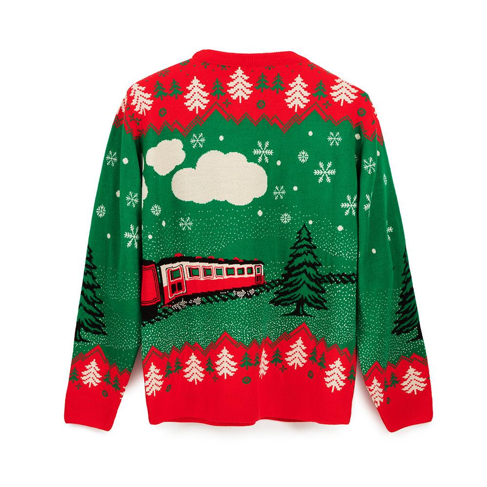 National Railway Museum Adults Red Train Christmas Jumper