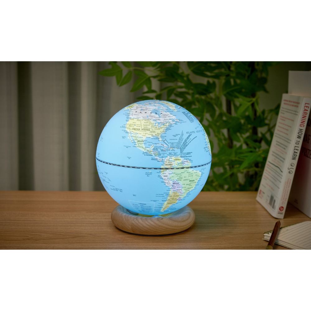 Gingko Design Large Atlas Globe Lamp - Sky Blue