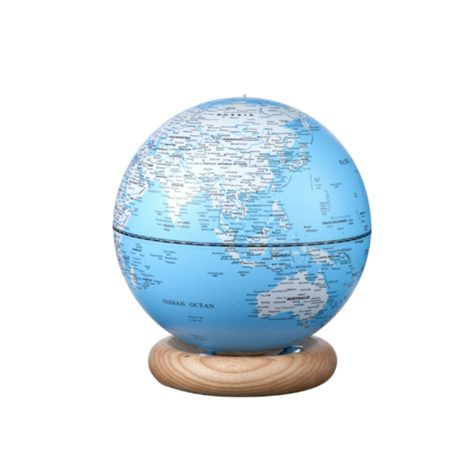 Gingko Design Large Atlas Globe Lamp - Sky Blue