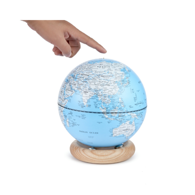 Gingko Design Large Atlas Globe Lamp - Sky Blue