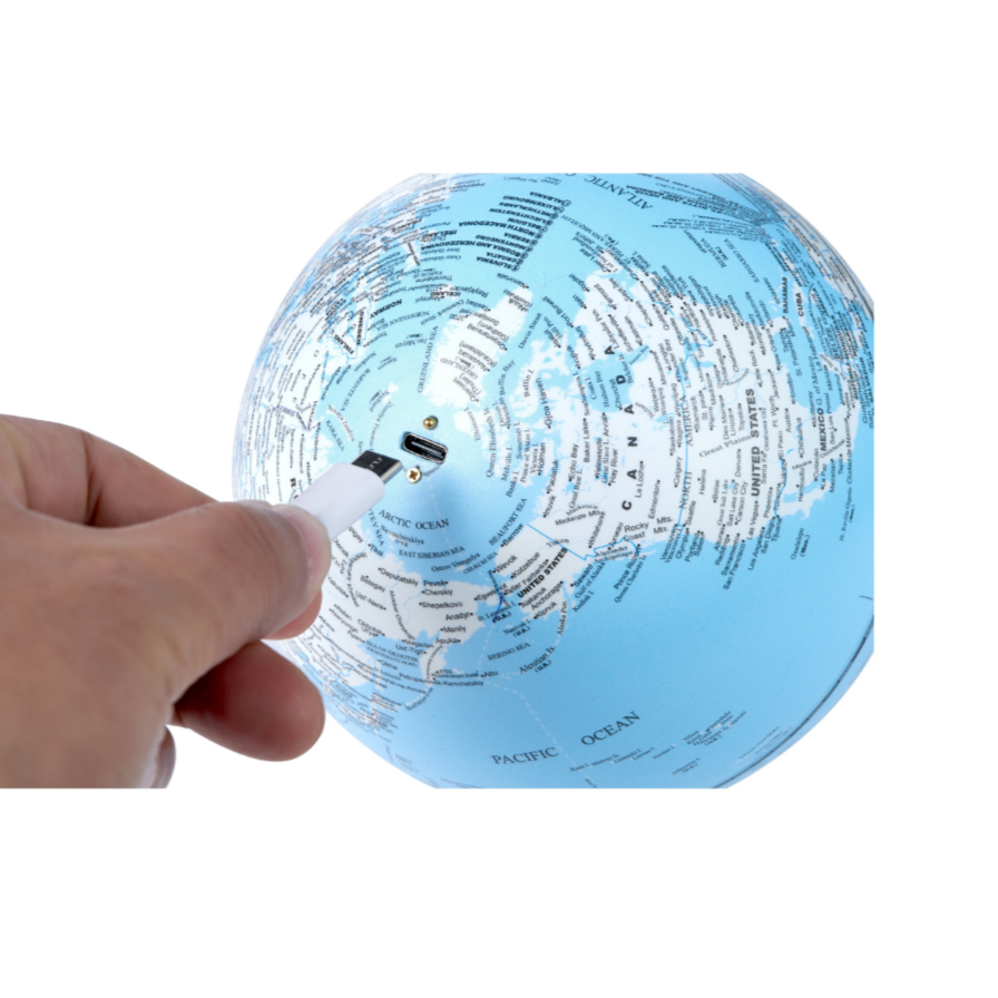 Gingko Design Large Atlas Globe Lamp - Sky Blue