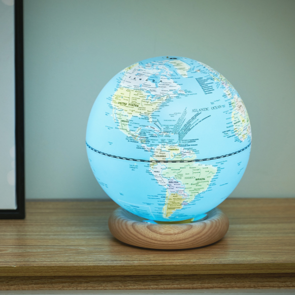 Gingko Design Large Atlas Globe Lamp - Sky Blue