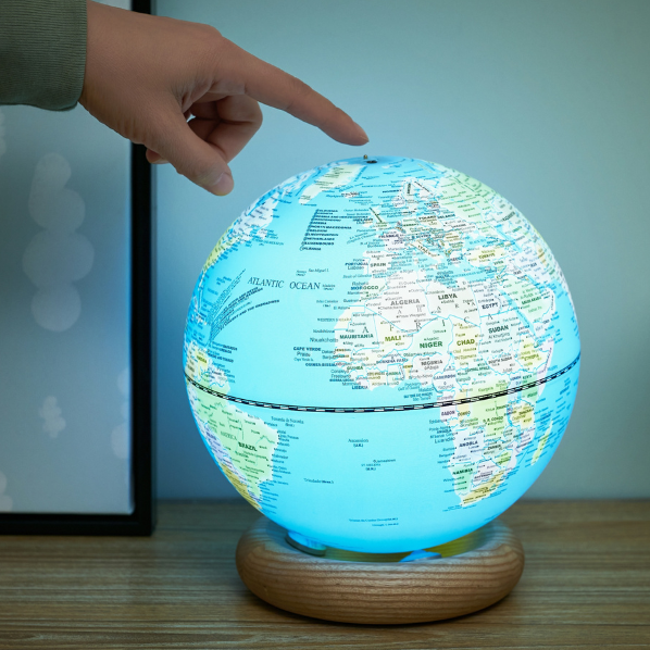 Gingko Design Large Atlas Globe Lamp - Sky Blue