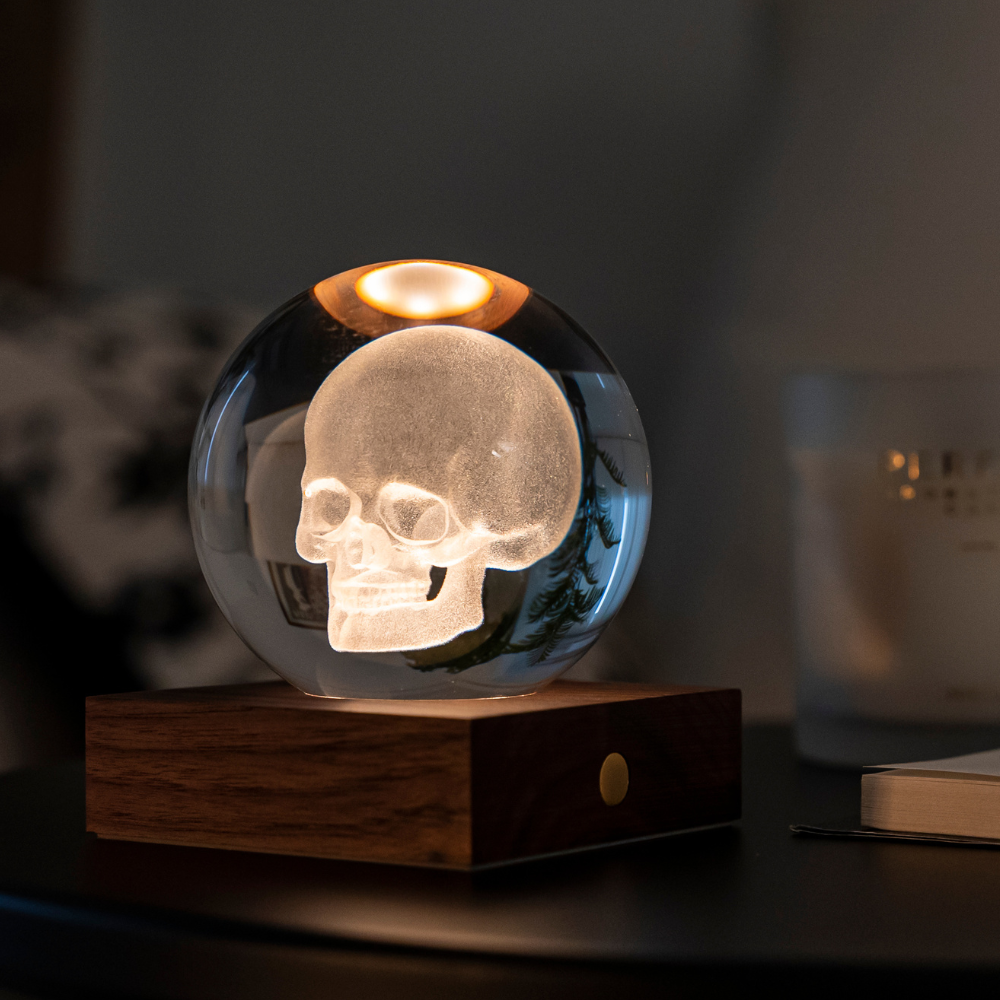 Gingko Design Amber 3D Laser Light - Skull