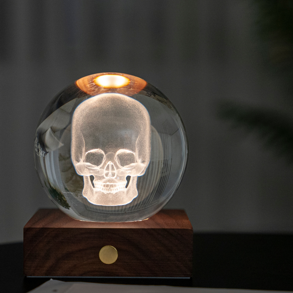 Gingko Design Amber 3D Laser Light - Skull