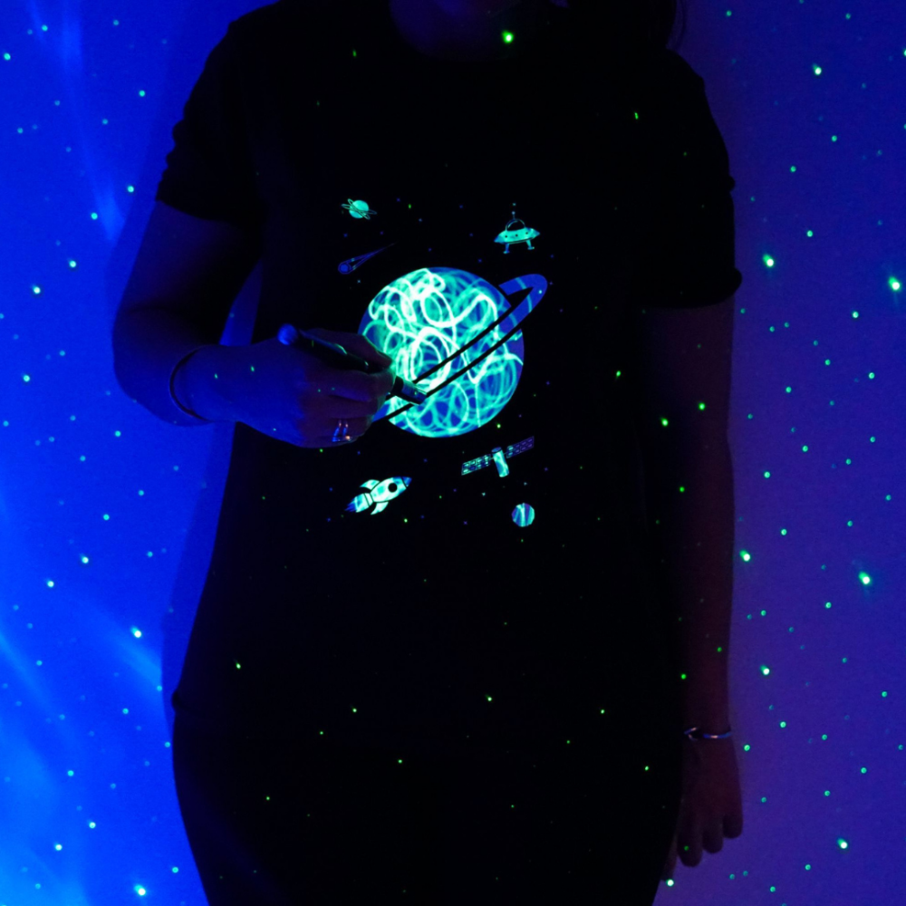 Interactive Glow In The Dark Outer Space T-shirt