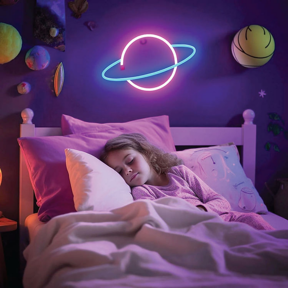 Neon Style Saturn LED Light Lighting & Lamps - Science Museum Shop