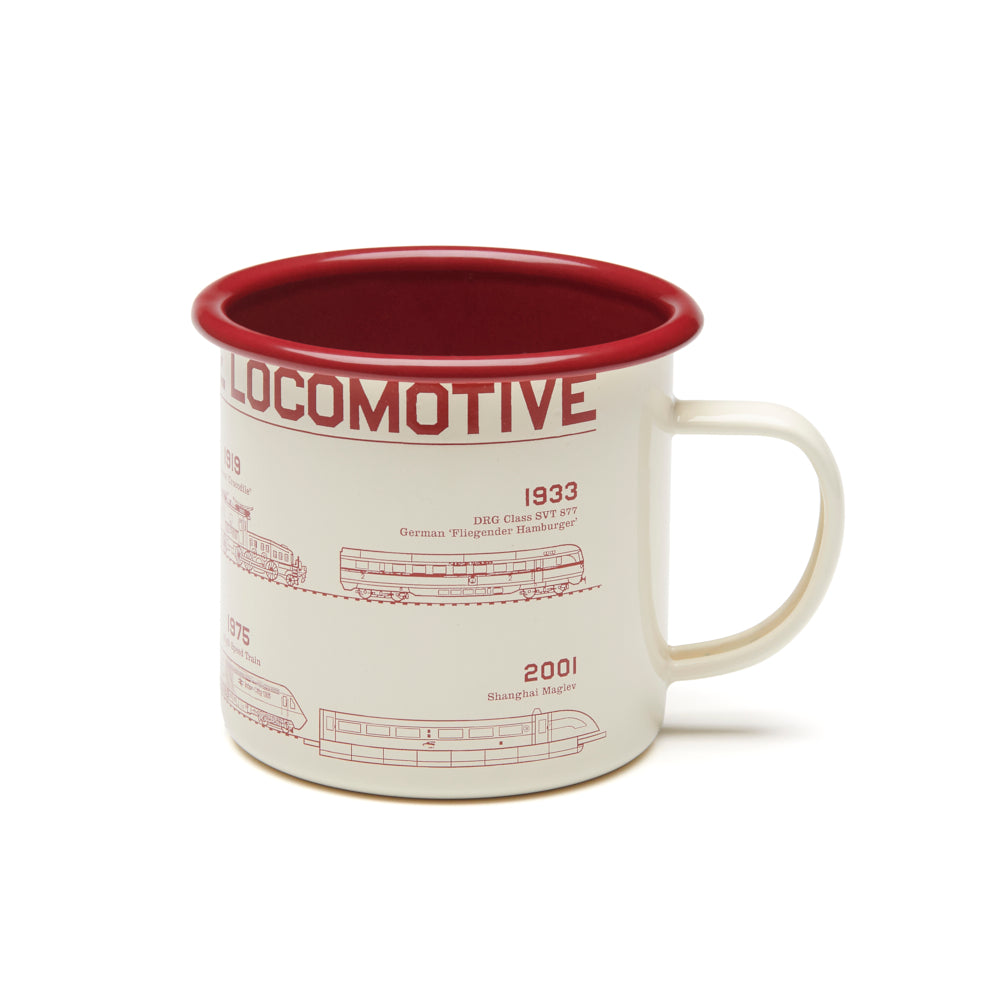 National Railway Museum History of the Locomotive Enamel Mug Mugs - Science Museum Shop