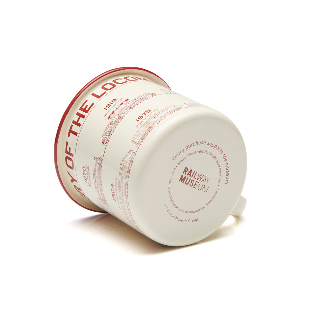 National Railway Museum History of the Locomotive Enamel Mug Mugs - Science Museum Shop
