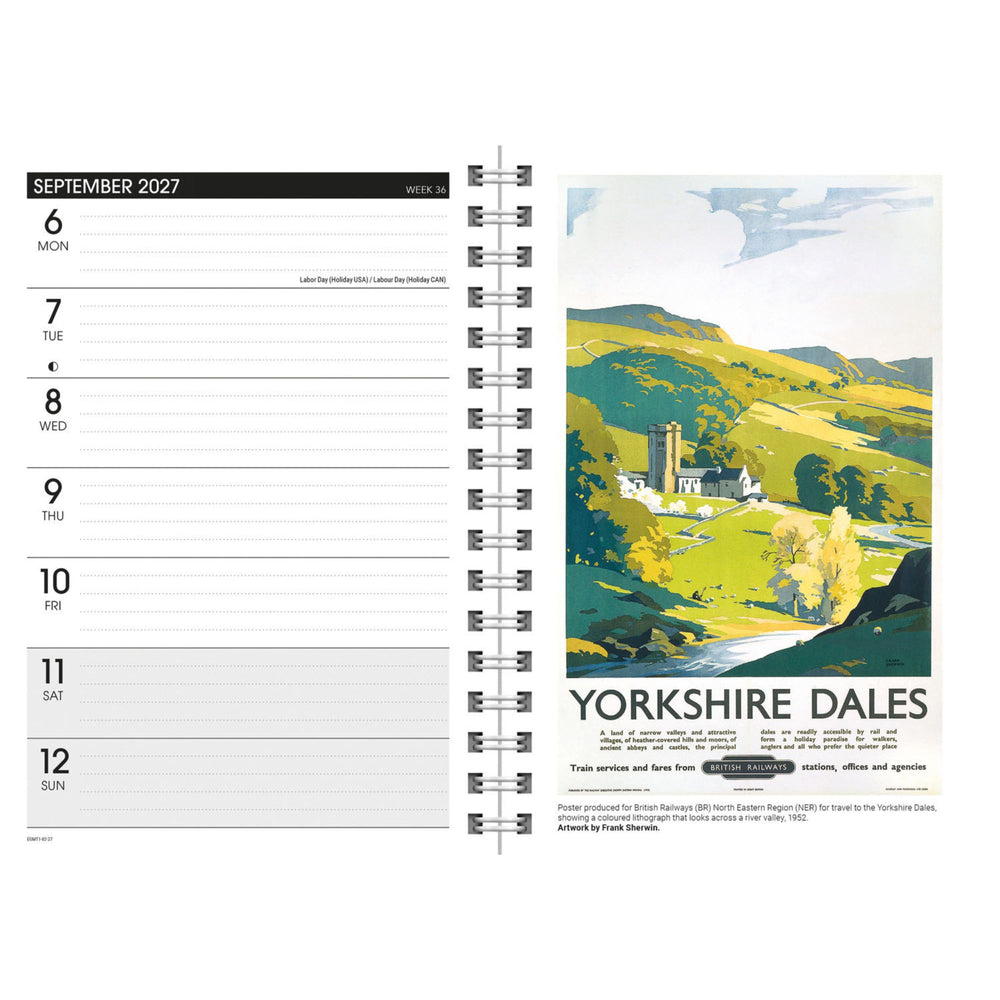 Vintage Railway Posters A5 2027 Diary Calendars - Science Museum Shop