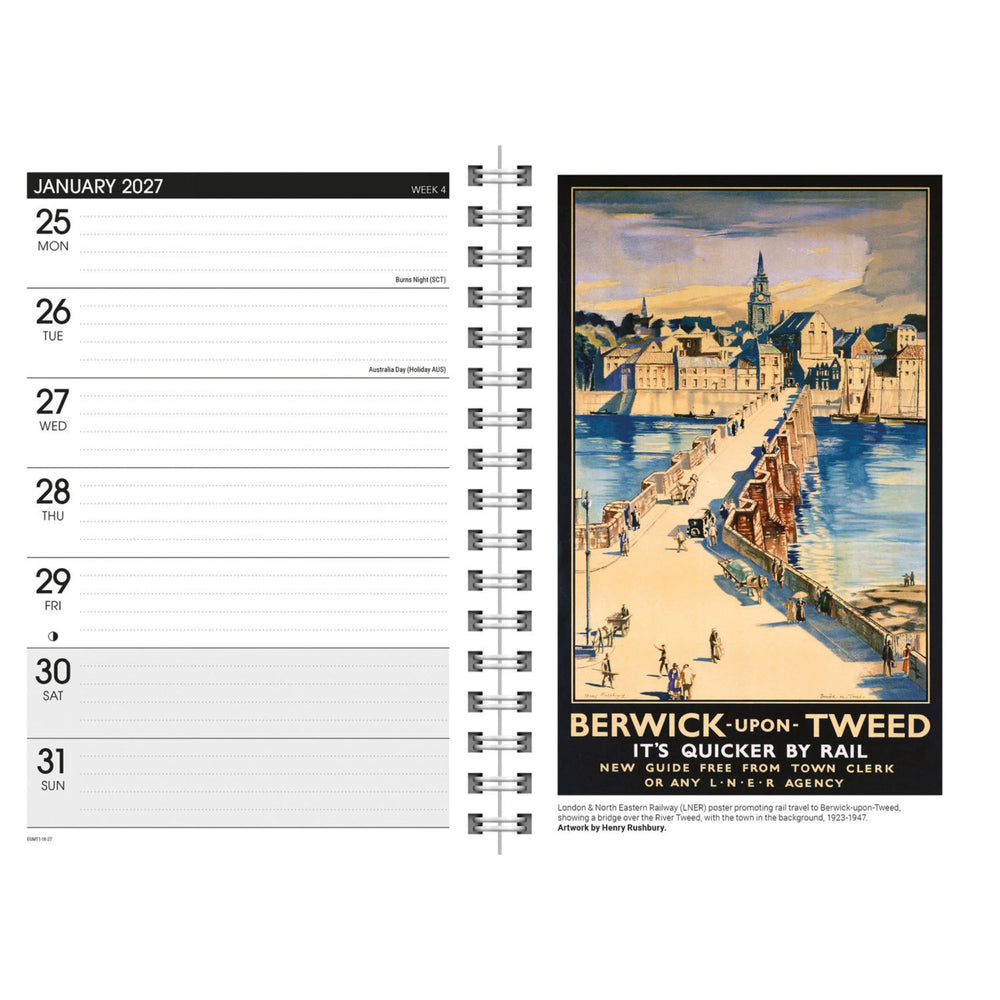 Vintage Railway Posters A5 2027 Diary Calendars - Science Museum Shop