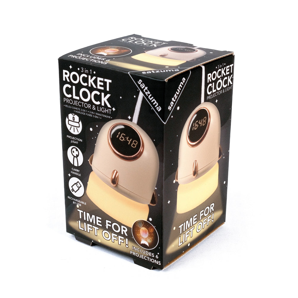 3 in 1 Rocket Clock, Projector & Light