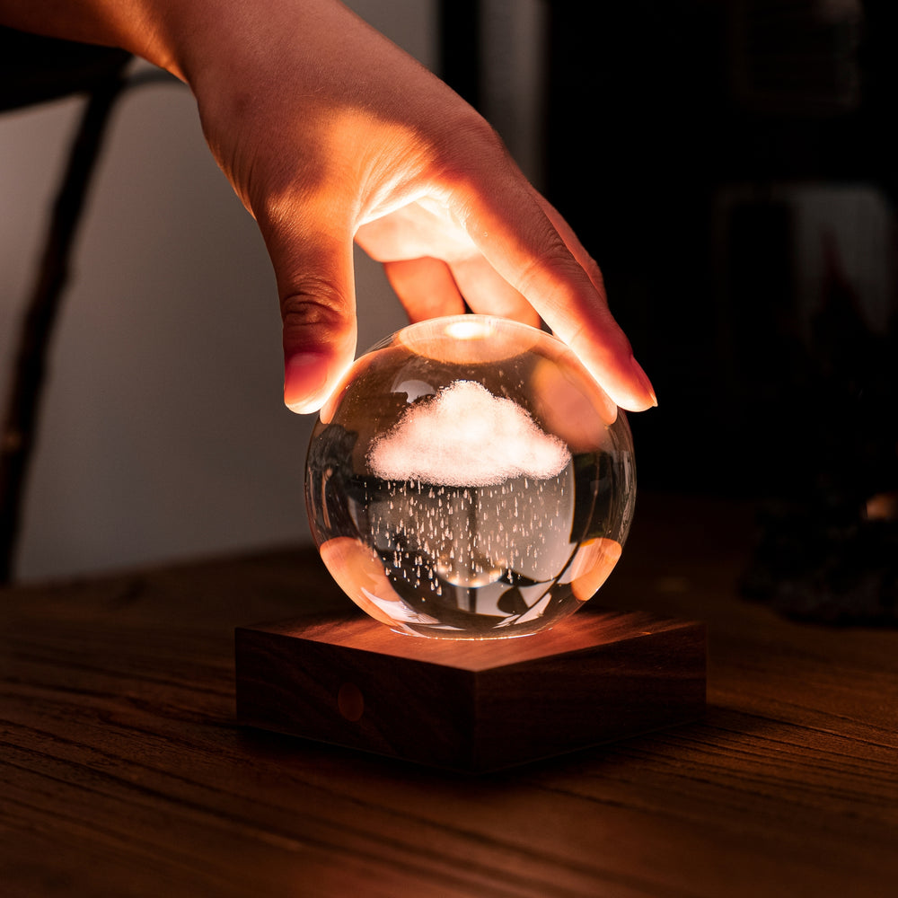 Gingko Design Amber Light 3D Laser - Rain Cloud Home Tech - Science Museum Shop