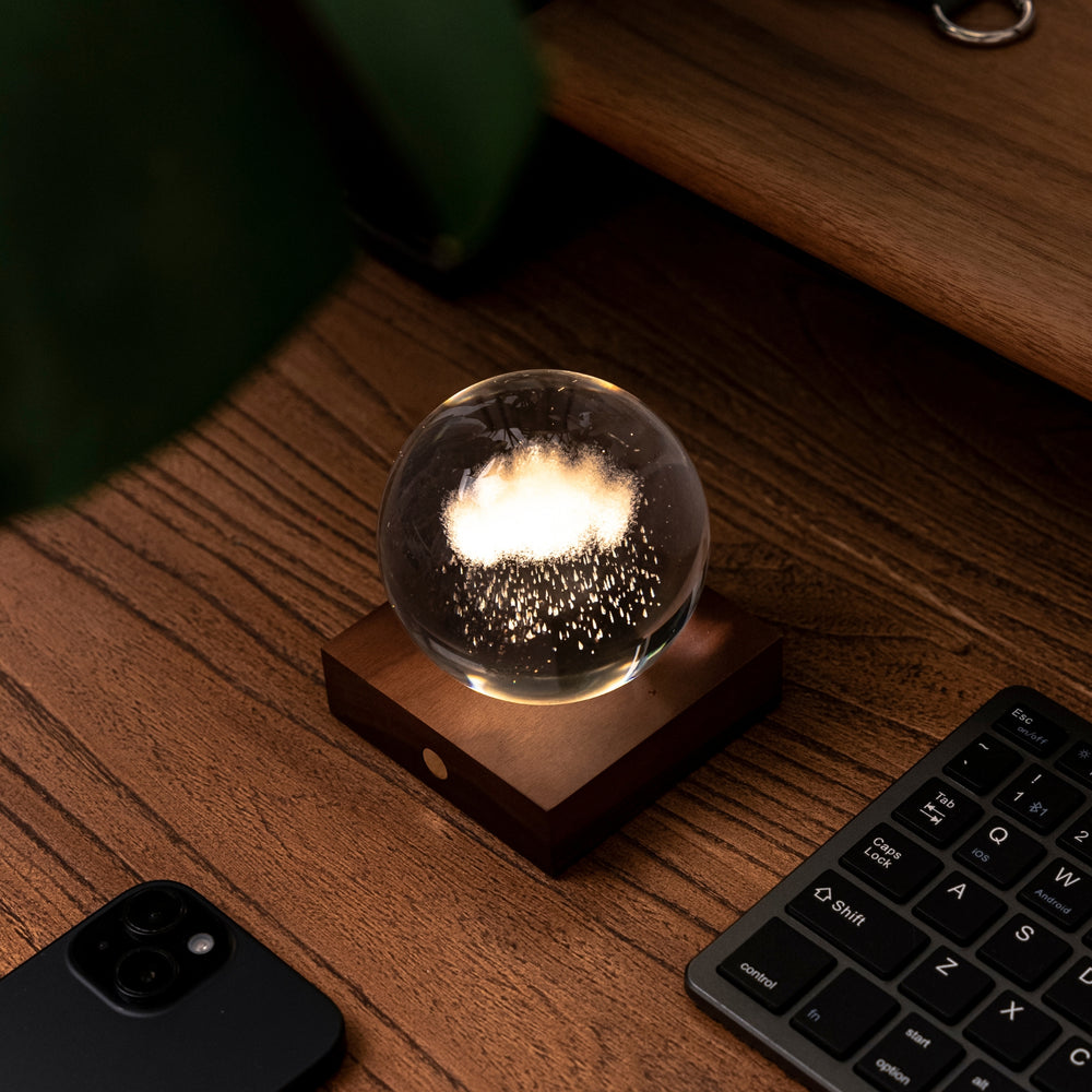 Gingko Design Amber Light 3D Laser - Rain Cloud Home Tech - Science Museum Shop