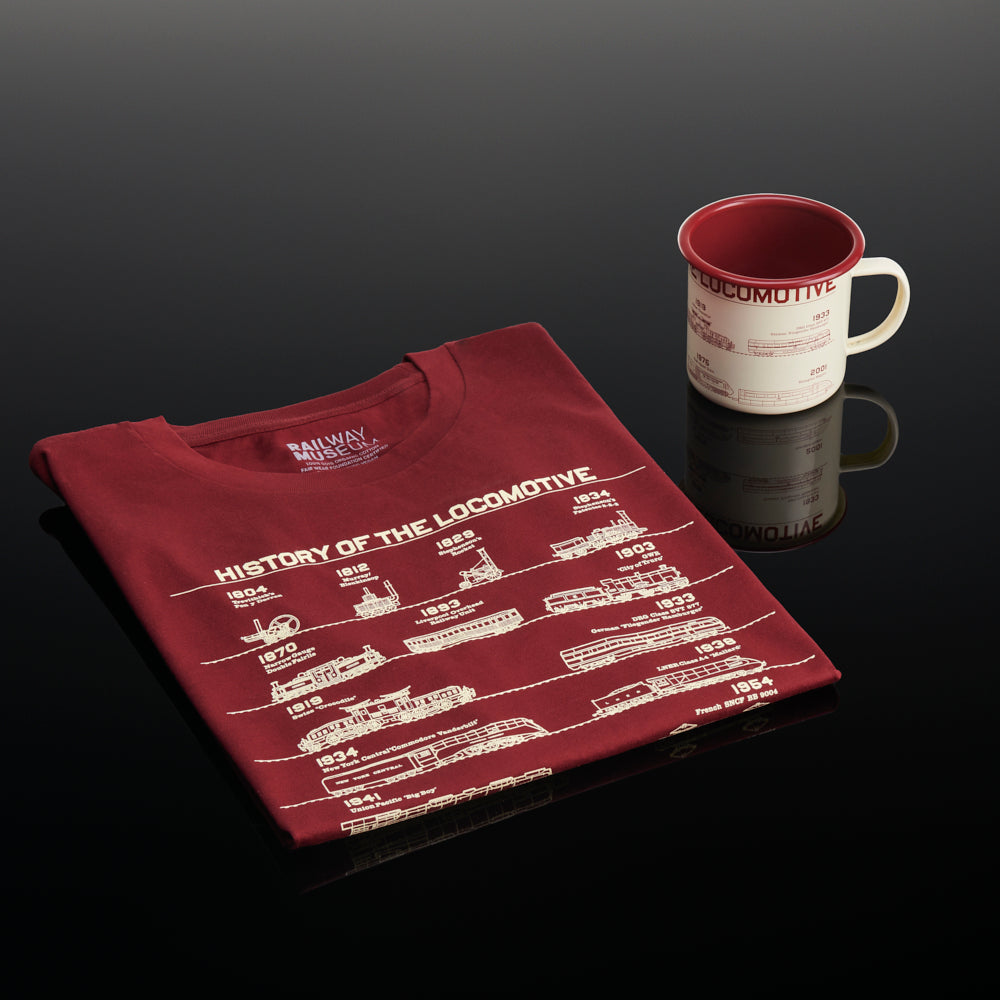 National Railway Museum History of the Locomotive Enamel Mug Mugs - Science Museum Shop