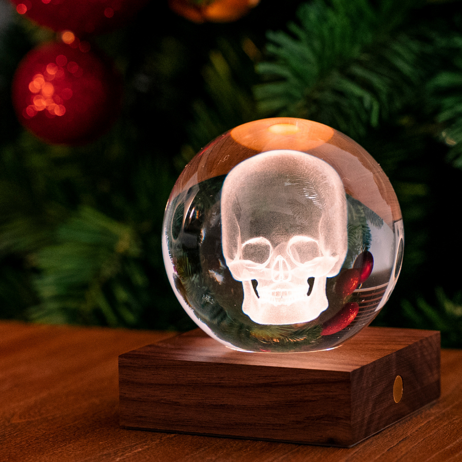 Gingko Design Amber 3D Laser Light - Skull