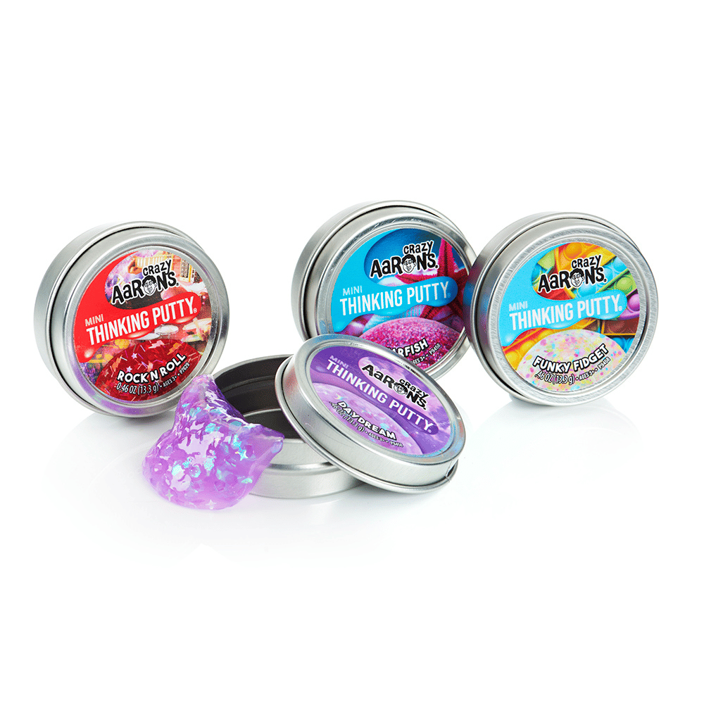 Crazy Aarons Thinking Putty Mini Tins Set of 4 Flex & Stretch - Science Museum Shop