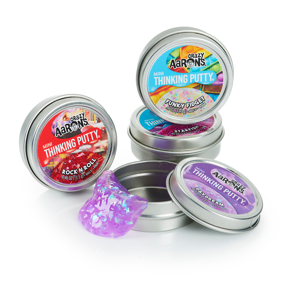 Crazy Aarons Thinking Putty Mini Tins Set of 4 Flex & Stretch - Science Museum Shop