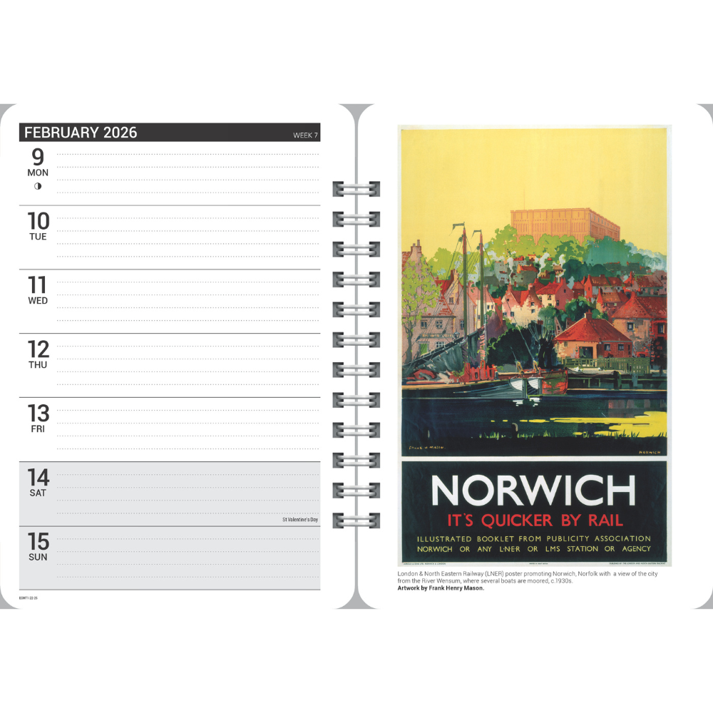 National Railway Museum Vintage Railway Posters Diary 2026 Calendars - Science Museum Shop