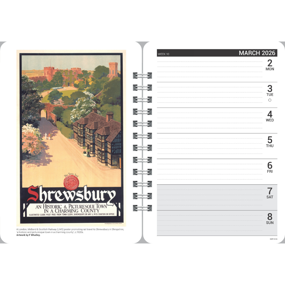 National Railway Museum Vintage Railway Posters Diary 2026 Calendars - Science Museum Shop
